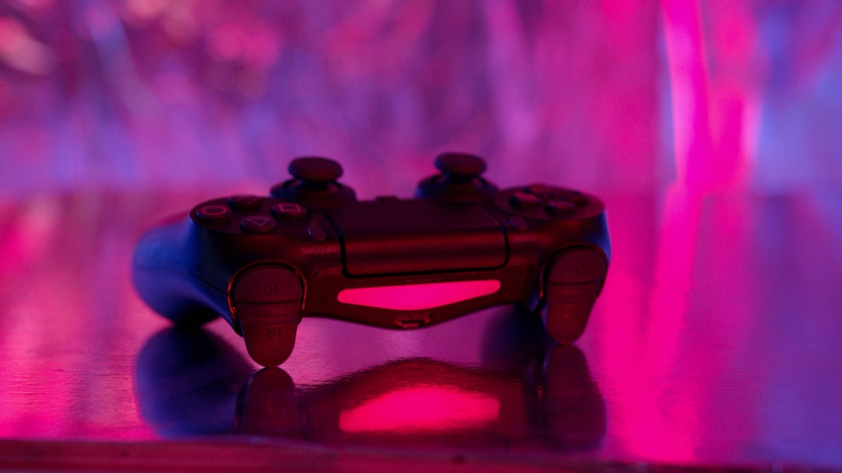Close-up of a modern gaming controller